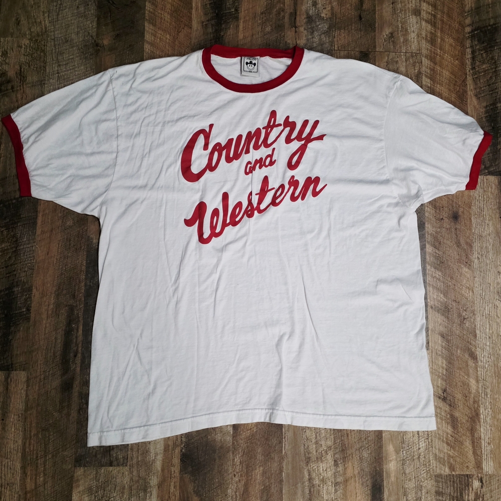 NEW Country and Western Ringer Tee – XXL Tiny Cowboy